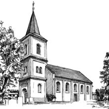 Obec Psáry - perokresba