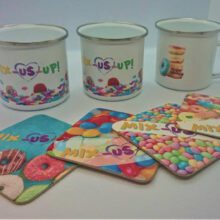 Danone - podtácky s hrnečky